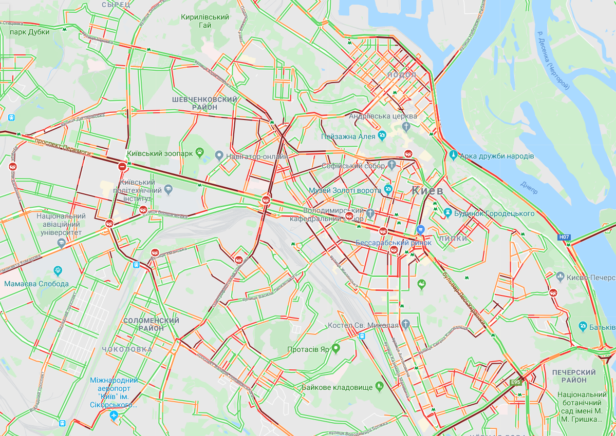 Киев сковали пробки